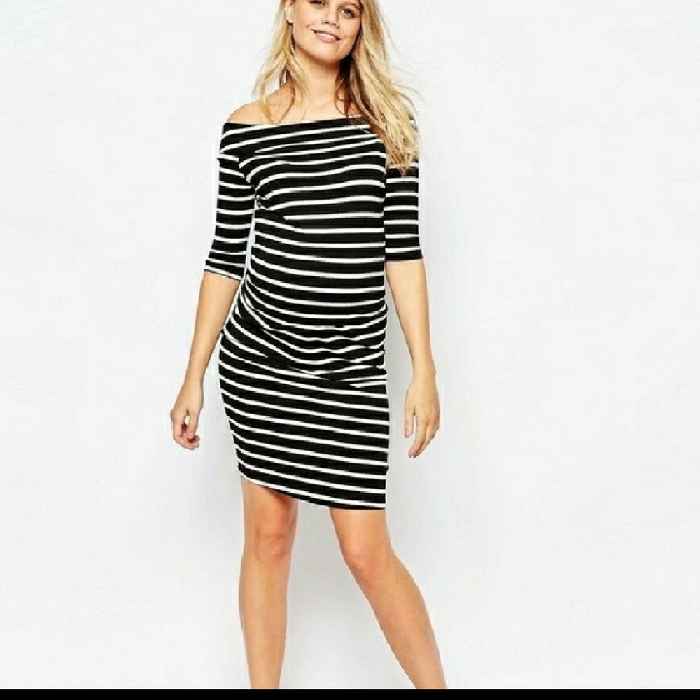 ASOS Maternity Off The Shoulder Bardot Dress